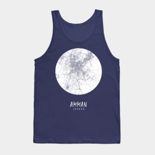 Amman, Jordan City Map - Full Moon Tank Top